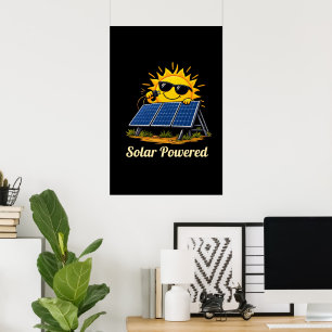 Cute Poster de Parede Solar Alimentado por Painel