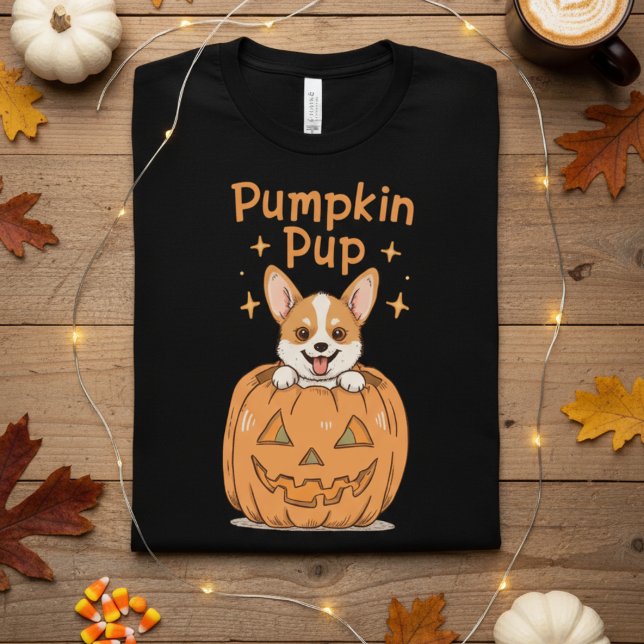 Cute Pumpkin Pup Halloween Corgi T-Shirt (Criador carregado)