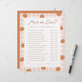 Cute Pumpkins Mamãe ou Papai Jogo para Chá de Bebê