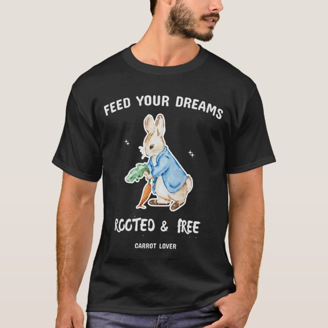 Cute Rabbit Carrot Lover T-Shirt | Feed Your Dream (Frente)