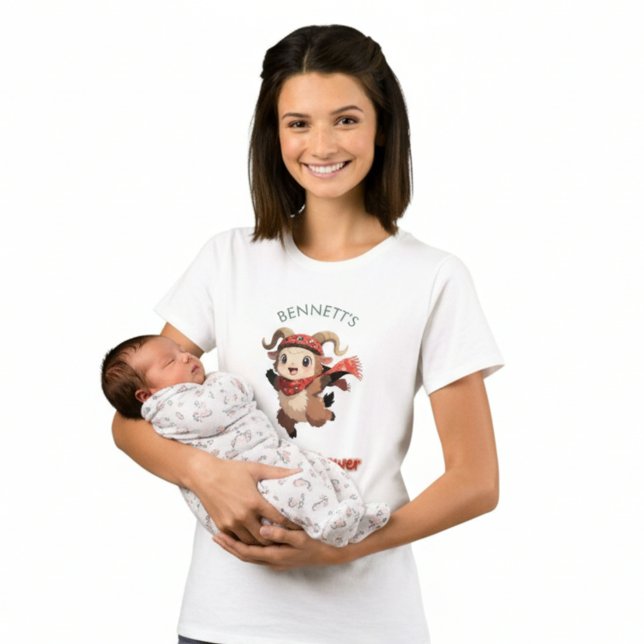 Cute Ram Winter Baby Shower T-Shirt (Criador carregado)