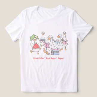 Cute Reading Geese T-Shirt • Book Lover Tee