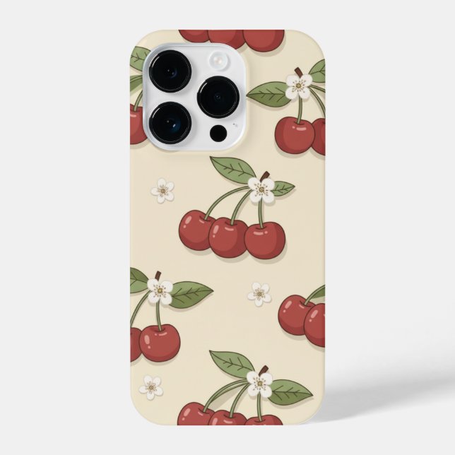 Cute Red Cherry Blossom Phone Case  (Verso)