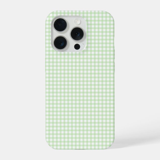 Cute Retro Green Gingham Plaid pattern (Verso)