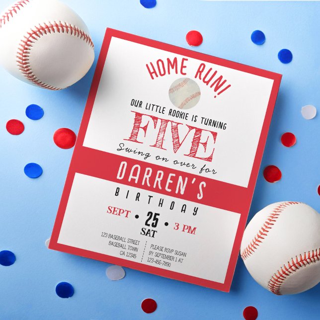 Cute Rookie Baseball Budget Birthday Convidar (Criador carregado)