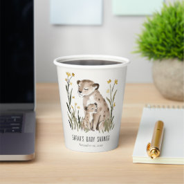 Cute Rustic Mum and Baby Tiger Foliage Baby Shower