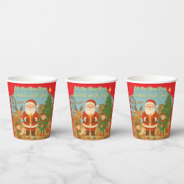 Cute Santa & Elves New Year Holiday Card