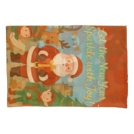 Cute Santa & Elves New Year Holiday Card