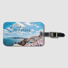 Cute Santorini - Etiqueta de bagagem de Grécia
