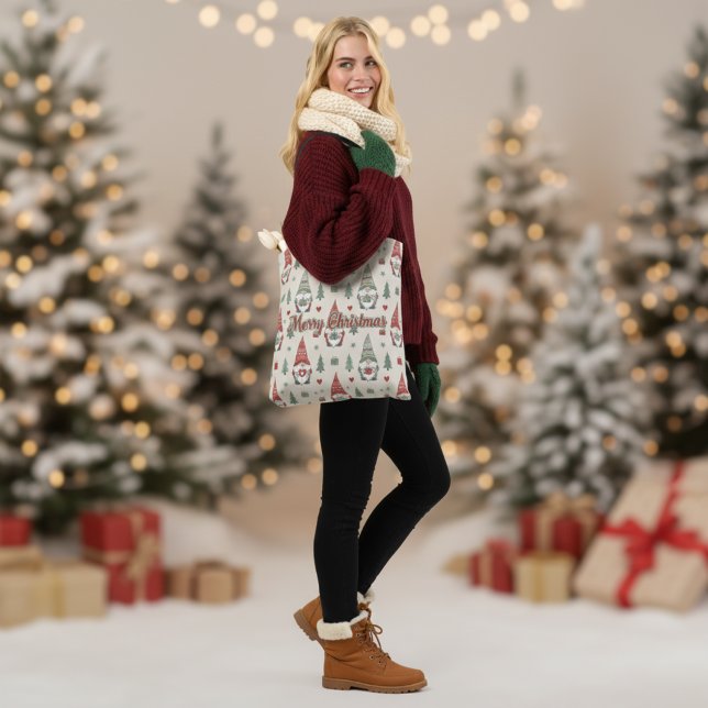 Cute Scandinavian Christmas Gnome Tote Bag (Criador carregado)