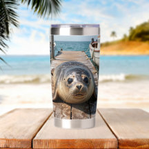 Cute Seal Laying on Boat Dock Ocean Pier