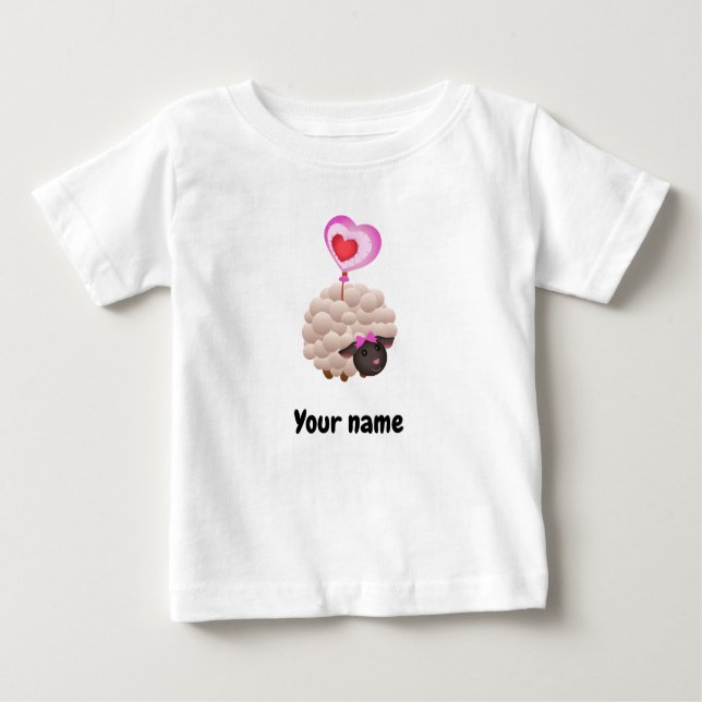 Cute Sheep Baby T-Shirt – Add Name (Frente)