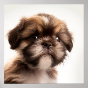 Cute Shih Tzu Puppy Dog Poster