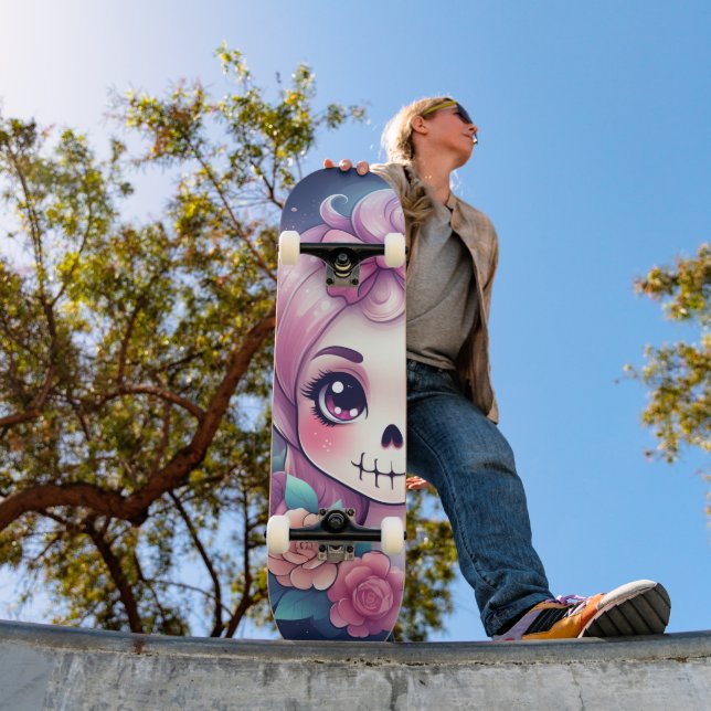 Cute Skull Skateboard (Ao ar livre 1)
