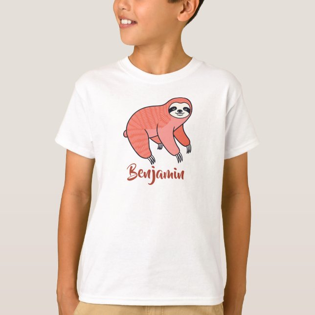Cute Sloth Kids T-Shirt – Adorable Lazy Animal Tee (Frente)