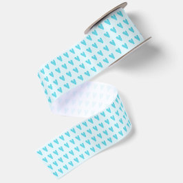 Cute Small Light Blue Crayon Hearts Drawing