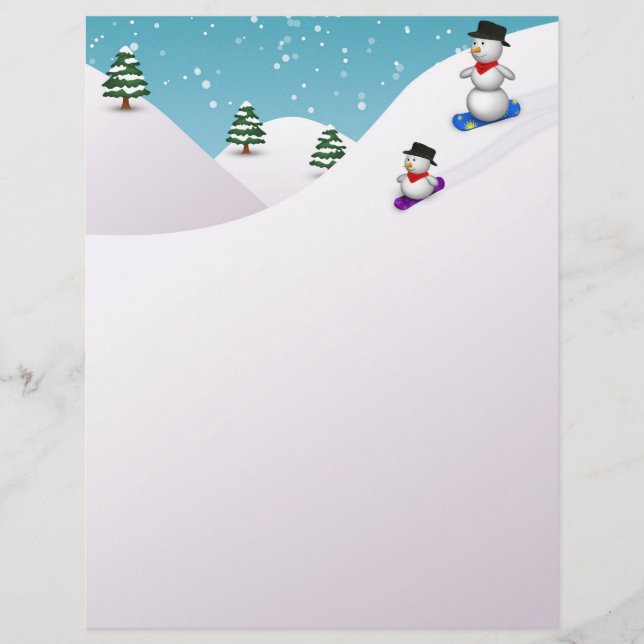 Cute Snowboard Snowmen (Frente)