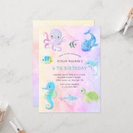 Cute Sob O Convite De Aniversário Da Aquarela Do M