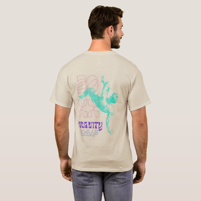 Cute & Spooky 20 xx Gravity Camiseta Básica Mascul (Parte Traseira Completa)
