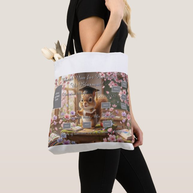 Cute Squirrel Dog Mom Tote Bag (Close Up)