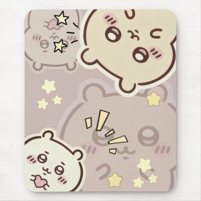 Cute Starry Bunny Pattern Gaming Mousepad  (Frente)