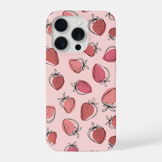 Cute Strawberry Pink Pattern Phone Case (Verso)