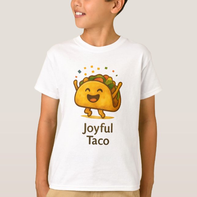 Cute Taco Fiesta Kids' Birthday T-Shirt (Frente)