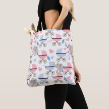 Cute Tote Bag Baby Stroller Elephant Pink & Blue