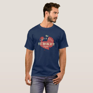 Cute Turkey Forma O T-Shirt Orgânico De Carne Fre