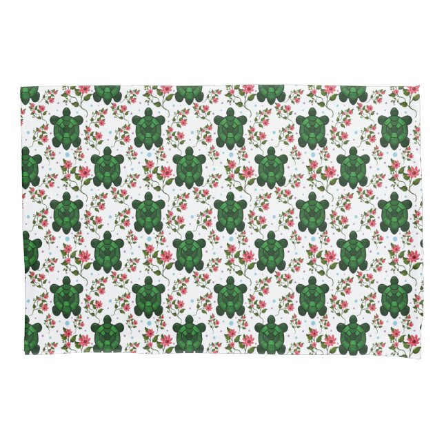 Cute Turtle and Floral Seamless Pattern  (Frente)