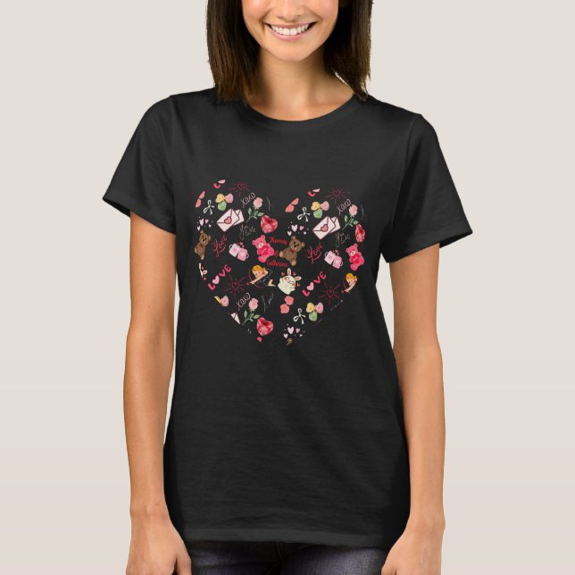 cute Valentine's Day heart T-Shirt (Frente)