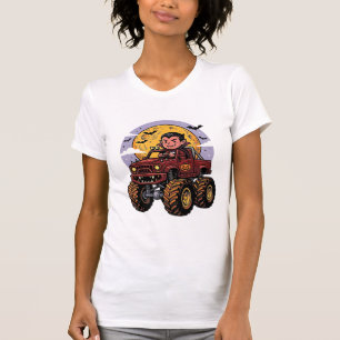 Cute Vampire Monster Truck Halloween Camisa Design