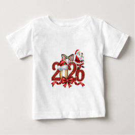 Cute Vintage Santa Christmas 2026 Baby T-Shirt