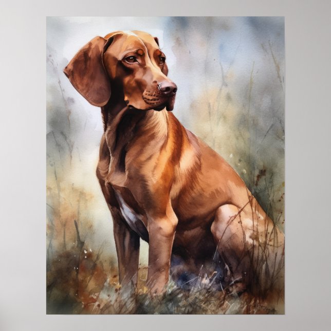 Cute Vizsla Dog Art Impressão (Frente)