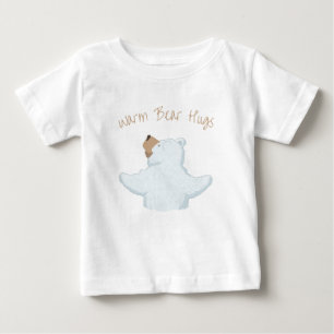 Cute Warm Bear Hugs Urso Polar Fofo Camiseta Gráfi