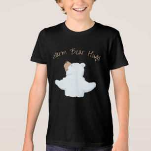 Cute Warm Bear Hugs Urso Polar Fofo Camiseta Gráfi