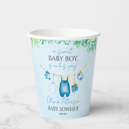 Cute Watercolor Blue Baby Shower Boy