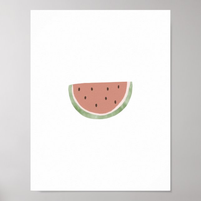 Cute Watercolour Watermelon Fruit Nursery Poster (Frente)