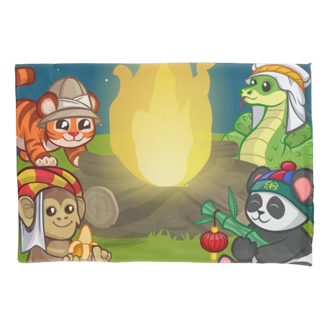 Cute Wild Animals Jungle Night Camping Party Kids (Frente)