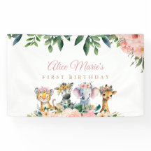 Cute Wild Jungle Safari Animals Birthday Parade