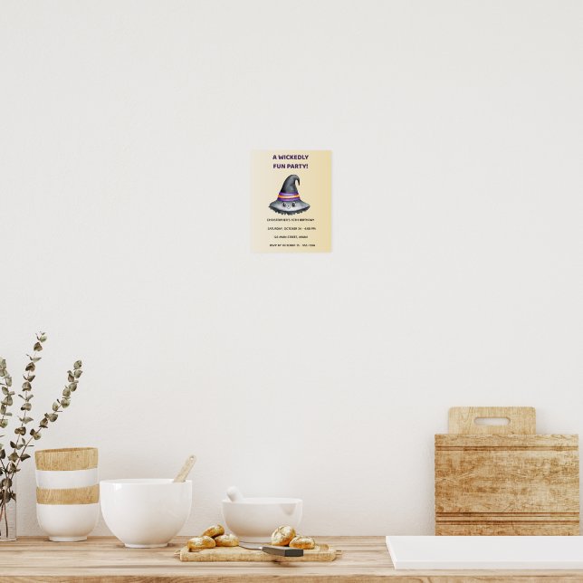 Cute Witch Hat Halloween Poster (Cozinha)