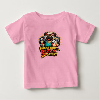 Cute Workout Dog T-Shirt for Fitness & Pizza Lover