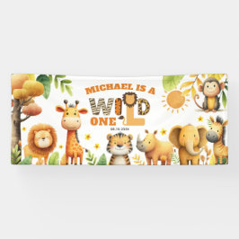 Cute ZOO Animals Safari WILD ONE 1st Birthday 