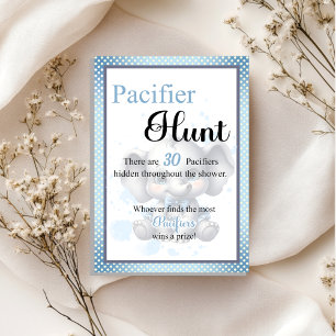 Cutie Blue Elephant Chá de fraldas Pacifier Hunt G