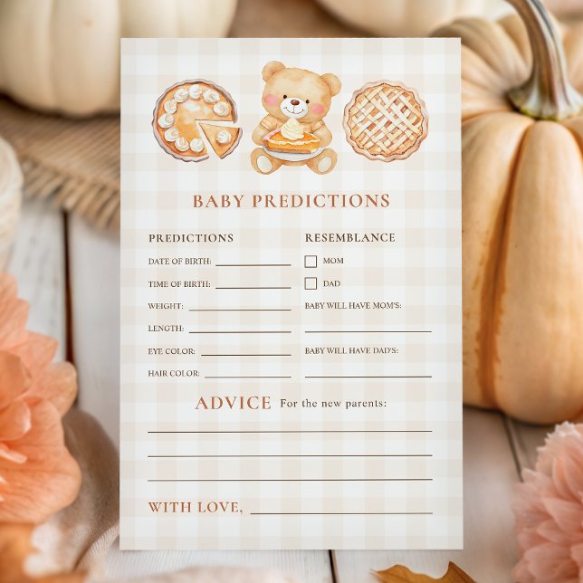 Cutie Pie Fall Baby Shower Predictions Advice Game (Criador carregado)