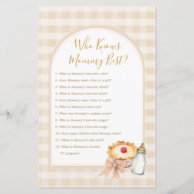 Cutie Pie Pastel Gingham Que Conhece O Melhor Jogo (Frente)