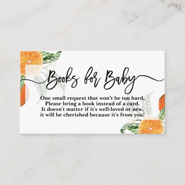 Cuties Laranjas trazem cartão de livro (Frente)