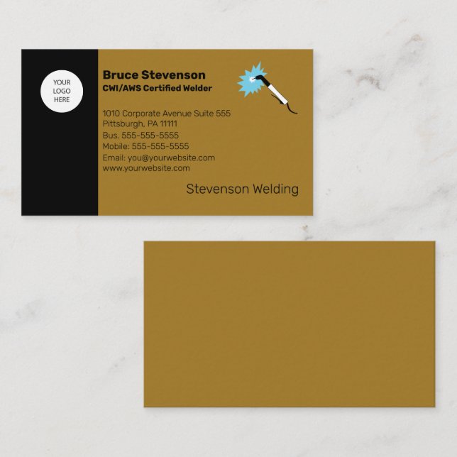 CWI | AWS Certified Welder Cartão de visita (Frente/Verso)