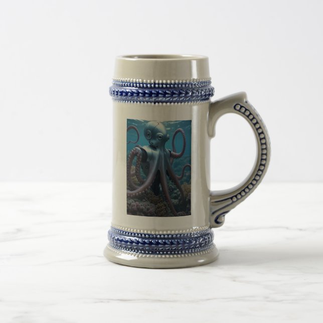 Cyber Octopus caneca de cerveja azul à esquerda (Direita)