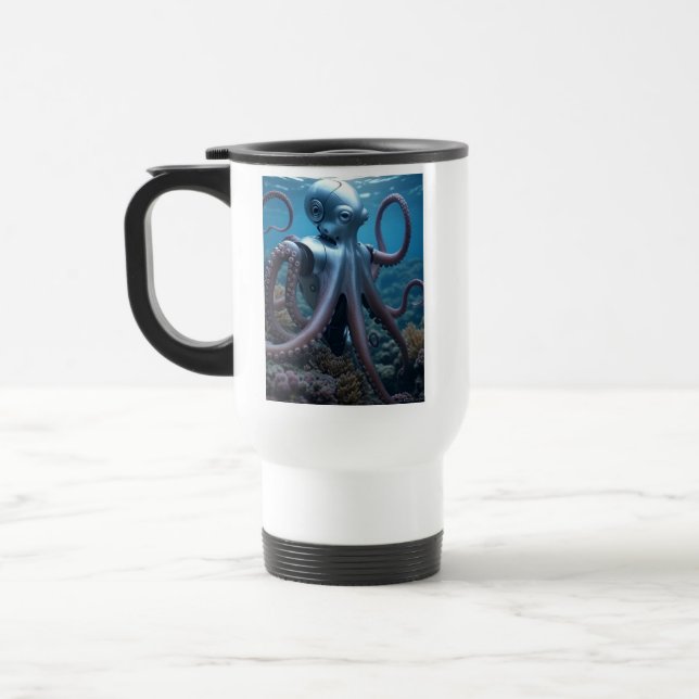 Cyber Octopus, caneca de viagem branca à direita (Esquerda)